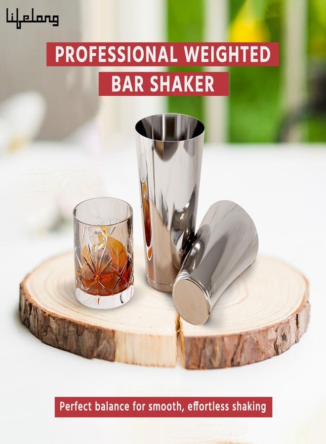 Lifelong 5-Piece Bar Set | Stainless Steel Cocktail Set | Bar Accessories for Home | Includes Cocktail Shaker, Strainer, Jigger, Japanese Jigger Bar Set | Mini Bar Kit for Gifting (Chrome) - Image 2